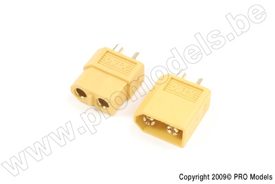 XT60 GOLD CONNECTOR, MALE + FEMALE (2PAIRS)