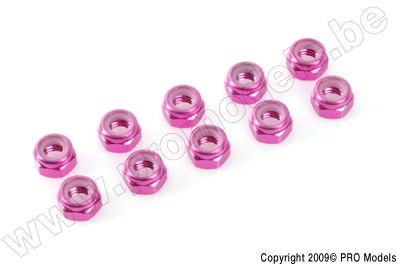 Nylstop nut M5 "Pink", Aluminium (10pcs)