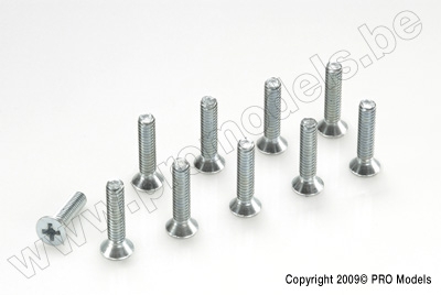 Countersunk screw, M3X25, Galvanized Steel (10pcs)