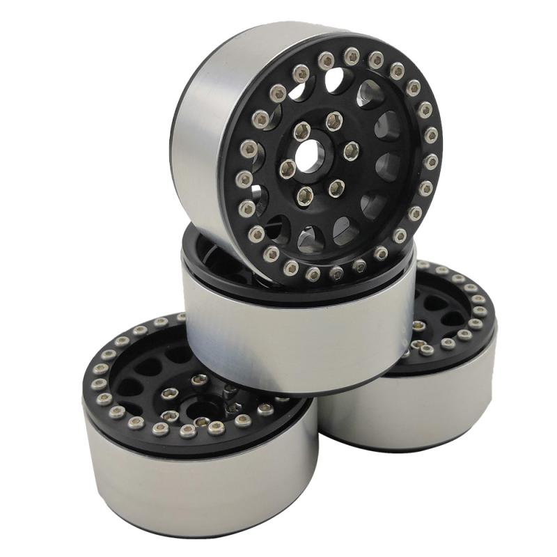 Aluminium beadlock crawler wheels 1.9" 4pcs Black