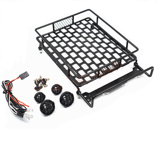 Roof luggage rack with LED light bar for 1/10 crawler