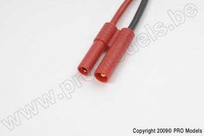 4.0mm gold connector, Female, silicon wire 14AWG,