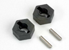 Hex wheel hubs (2)/ axle pins (2.5x14mm) (2)