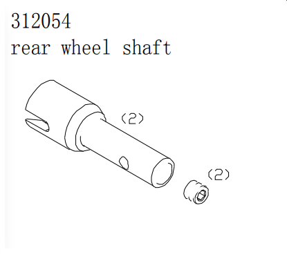 Rear wheel shaft 2pcs