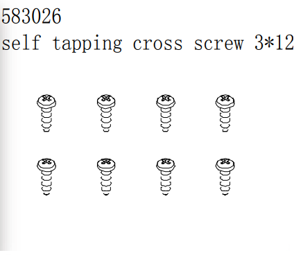 Self tapping cross screw 3*12