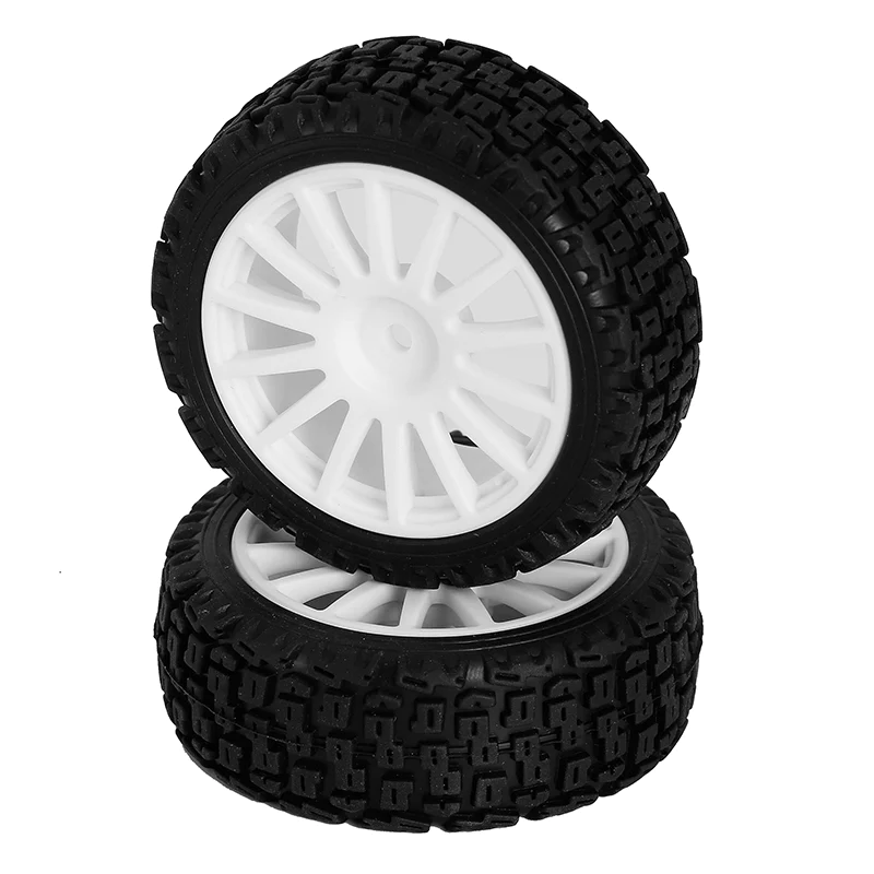 25mm 14 Spokes Rally Tires Set 2pcs White(12mm Hex)