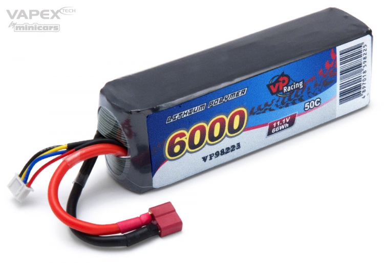 Vapex Li-Po Batteri 3S 11,1V 6000mAh 50C T-Kontakt