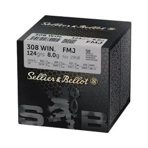 Sellier & Bellot 308 Win FMJ 124gr/8g