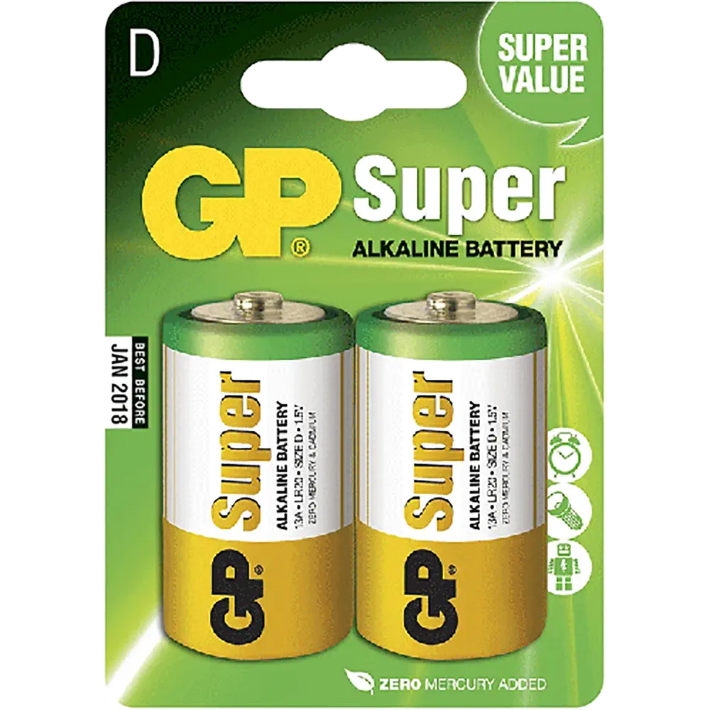 GP Super LR20 Batterier