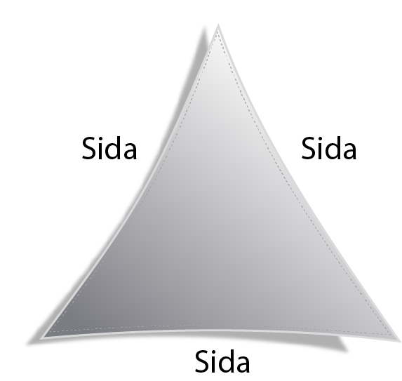 Solsegel - liksidig triangel