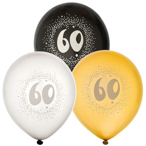 Ballonger 6-pack 60 år