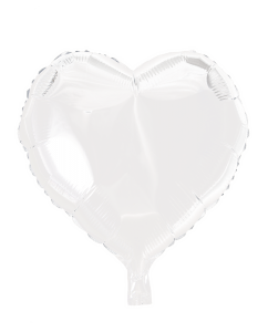 Folieballong Hjärta vit