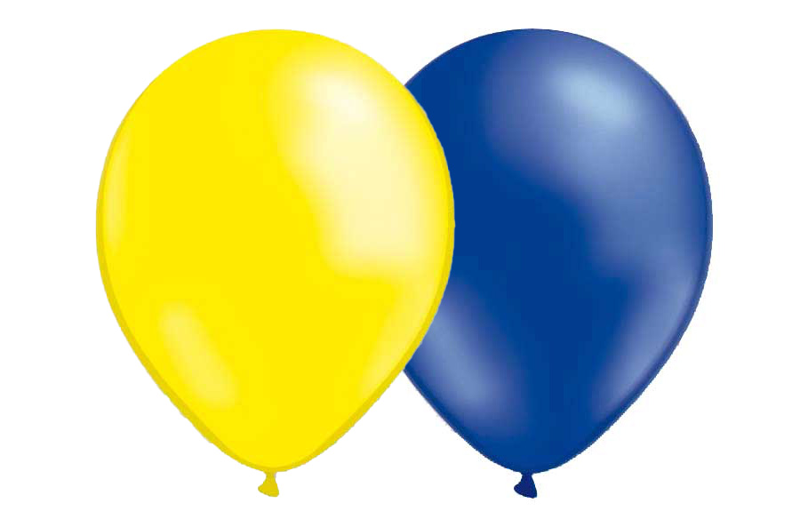 Metallicballonger gul/blå 25-pack
