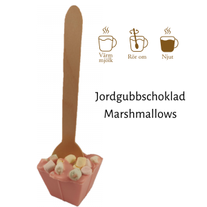 Pralinhusets drickchokladklubba jordgubbschoklad med marshmallows