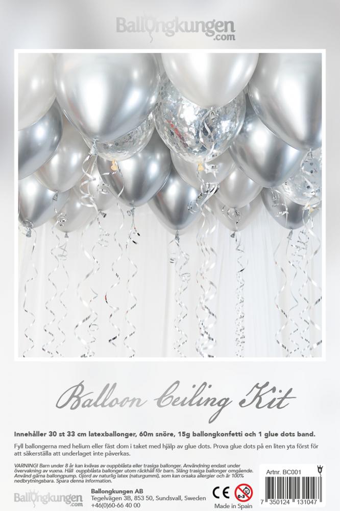 Balloon ceiling kit - ballonghav silver/krom