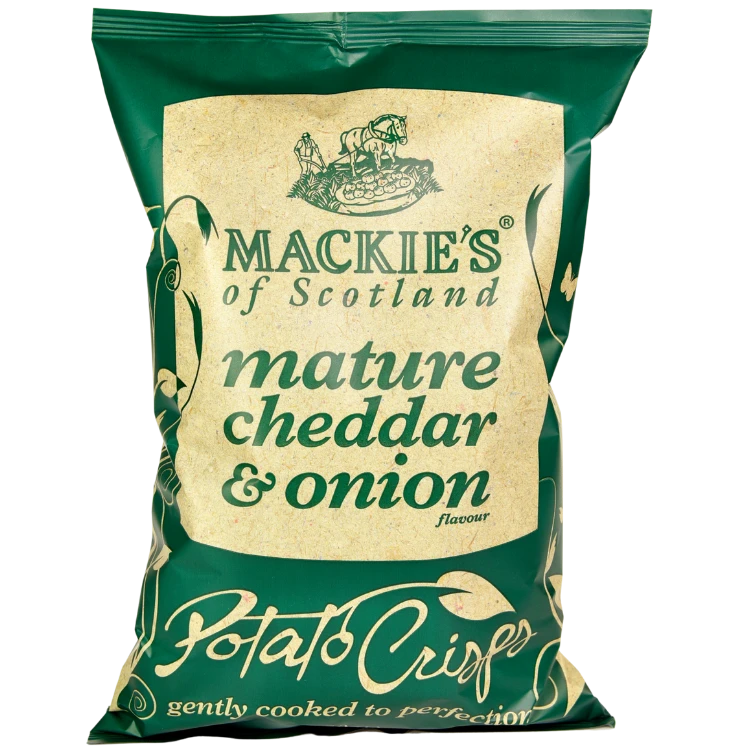 Mackies chips cheddar & onion