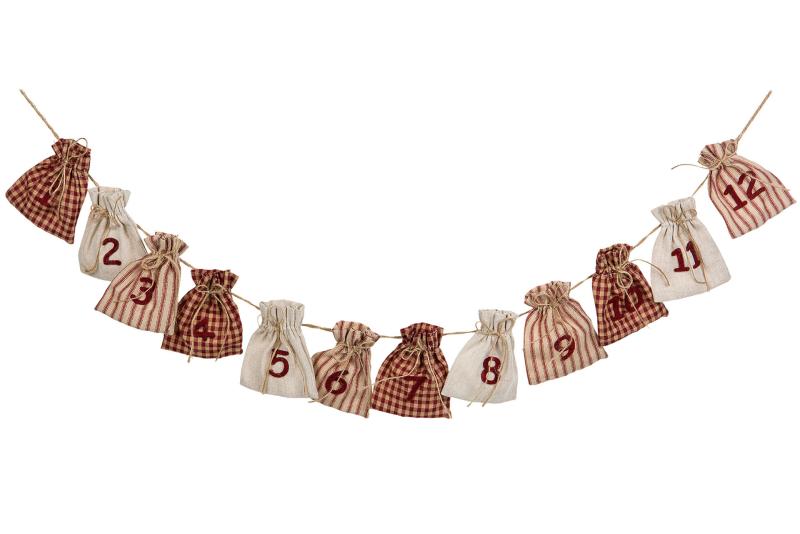 Vinröd adventskalender 1-24