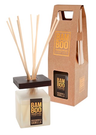 Rumsdoft med pinnar bamboo - rosenträ och vanilj