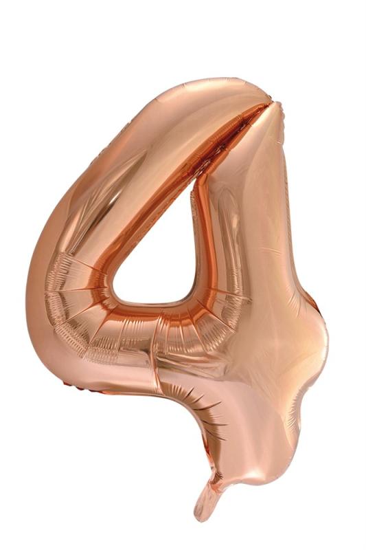 Folieballong 86 cm siffra 4 roséguld