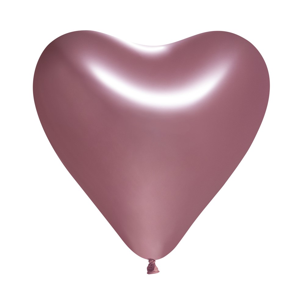 Ballonger spegelrosa hjärta 5-pack