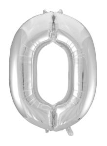 Folieballong 86 cm siffra 0 silver