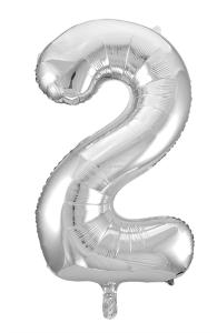 Folieballong 86 cm siffra 2 silver