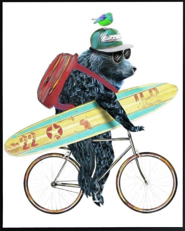 Poster 30x40 Blue surfer bear
