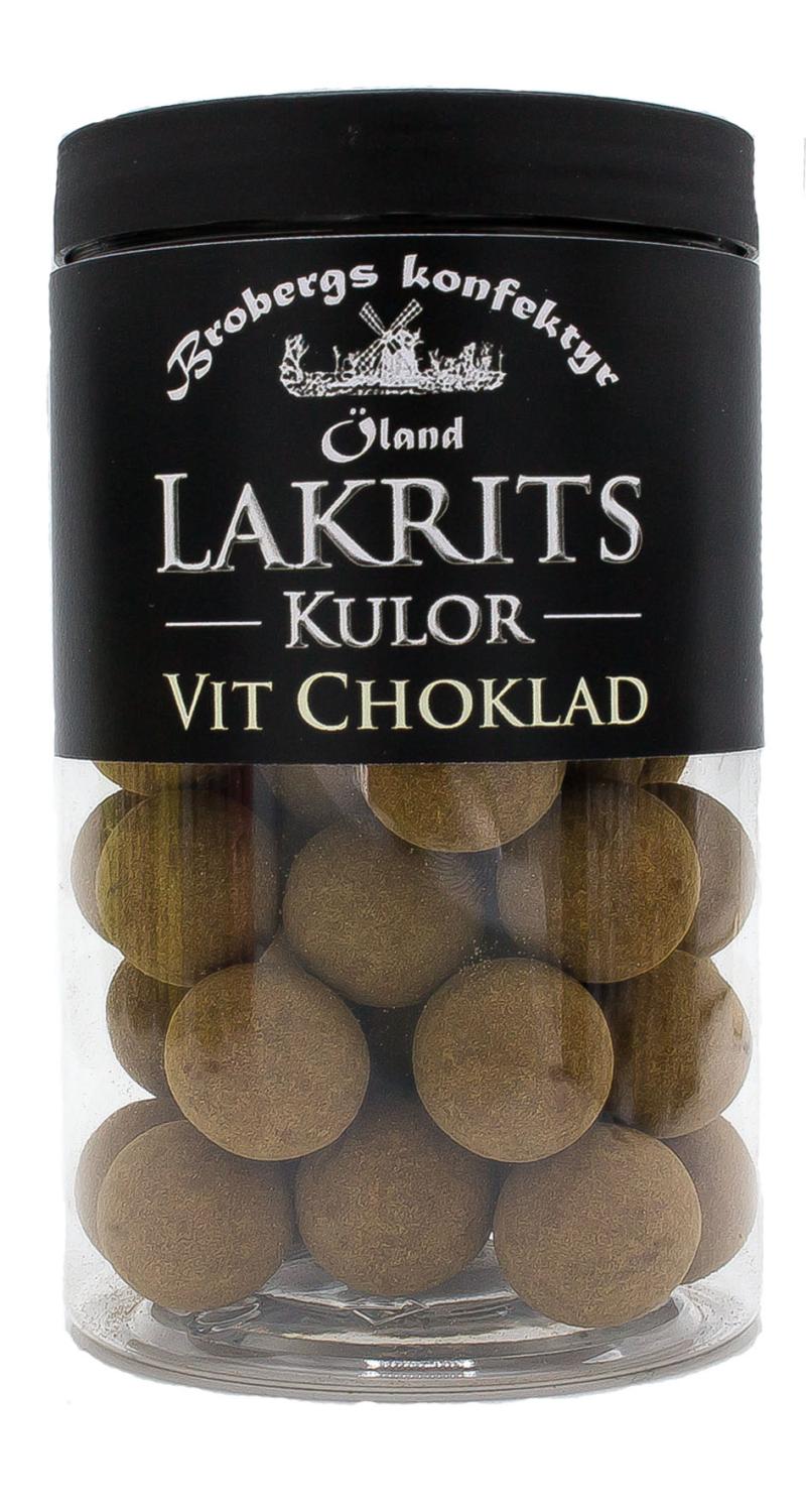 Brobergs lakritskulor - vit choklad