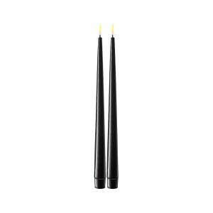 Deluxe Homeart Real Flame LED Shiny middagsljus 2-pack 2,2x28cm svart lack