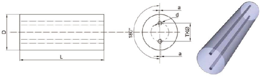 Carbide rod raw 14x330 2 straight channels, d=2x1.0