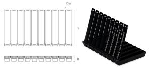 Snap-apart  packaging, 10 cells Ø10 x 100, black