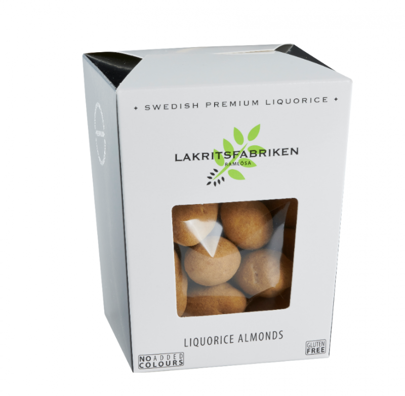 Liquorice Almonds, 150 gram