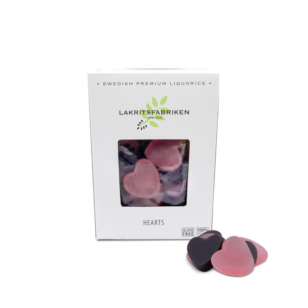 Raspberry & Liquorice Hearts, 150g
