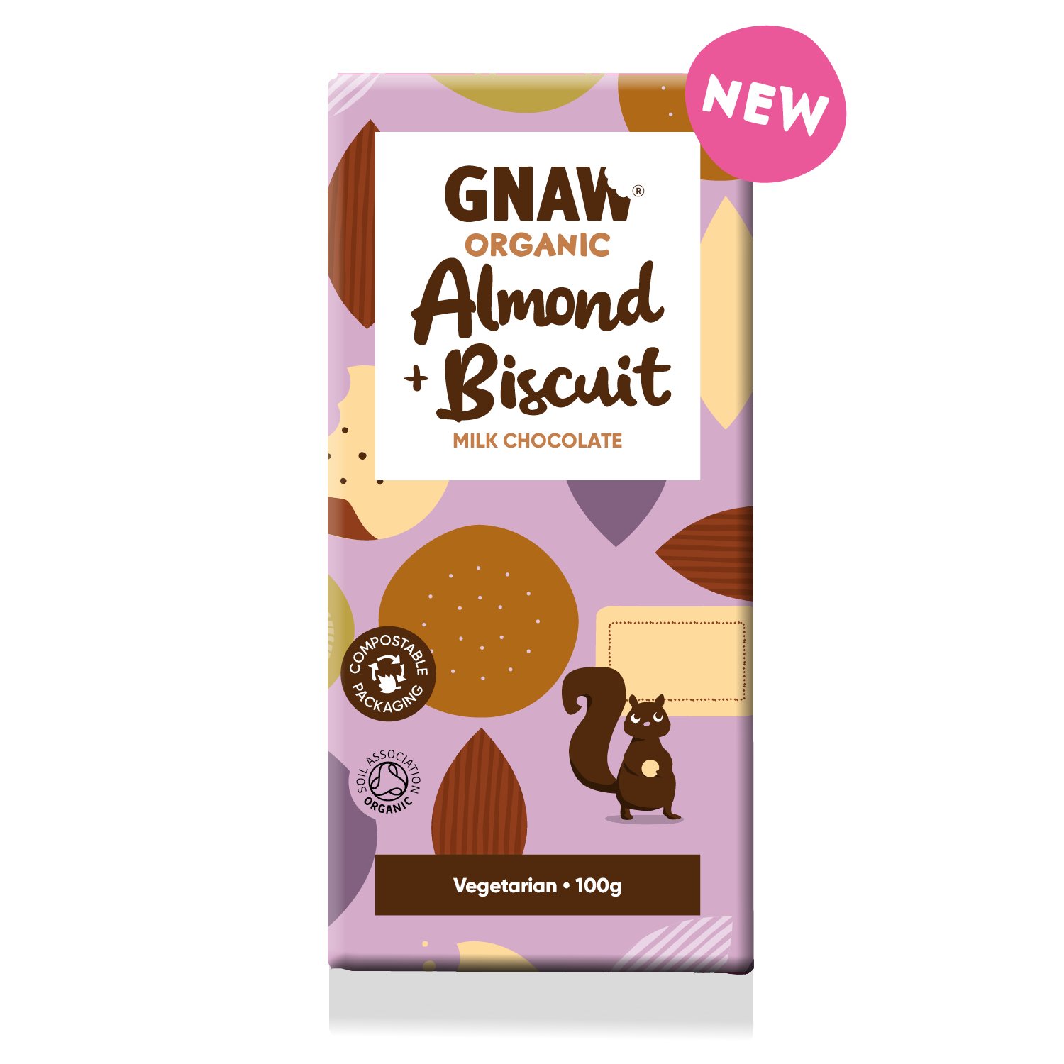 Organic Milk Chocolate with Almonds & Biscuits 