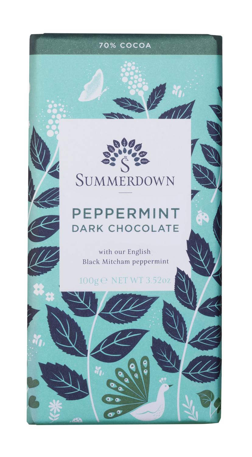 Summerdown Dark Chocolate Mint Bar, 100g