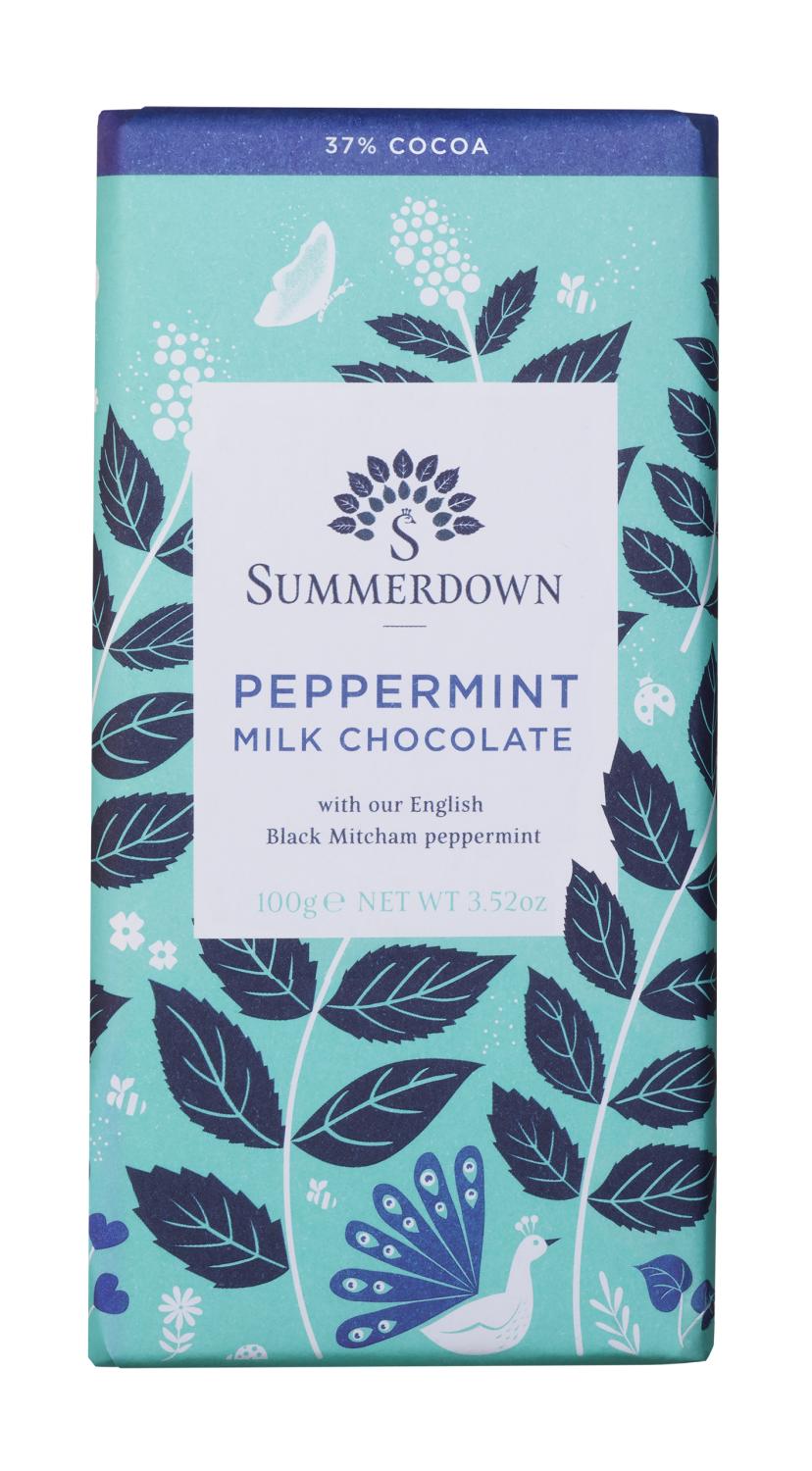 Summerdown Milk Chocolate Mint Bar, 100g