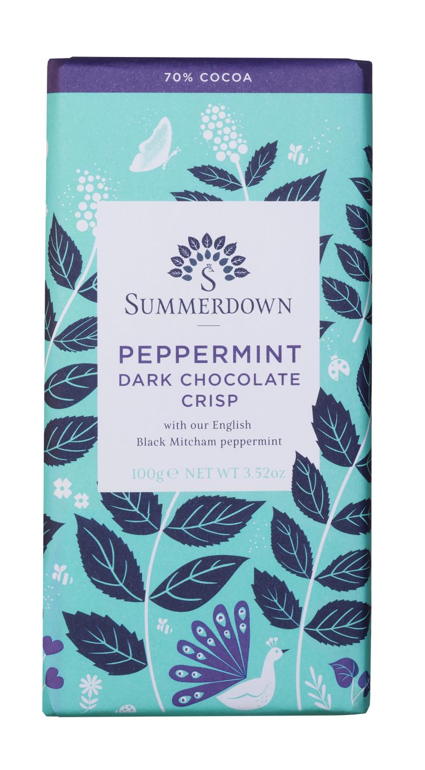 Summerdown Dark Chocolate Mint Crisp Bar,100g