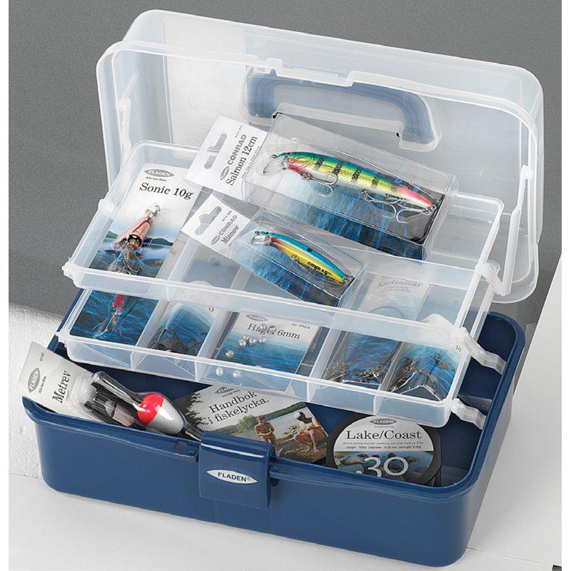 Fiskelåda 2 plan 33x20x15cm för insjö & lättare kustfiske