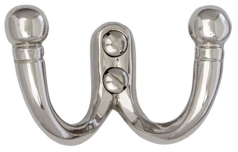 Nickel-plated brass hook - Classic double hook - Antique style
