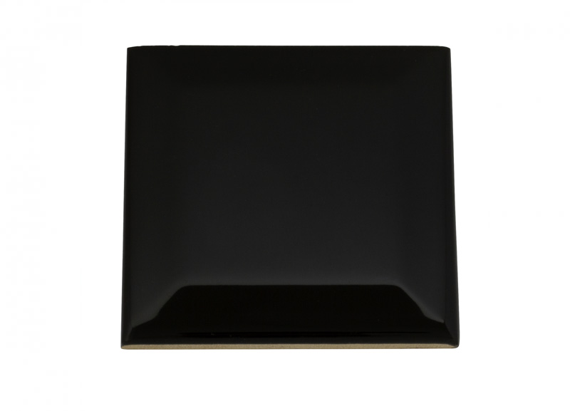 Fliese Victoria - Fassadenkante 7,5 x 7,5 cm schwarz, glänzend
