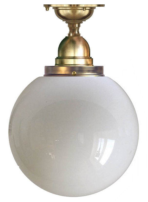 Bathroom Ceiling Lamp Bystrom Brass Glass Drop Classic
