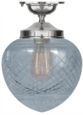 Bathroom Ceiling Lamp Ekelund 100 Nickel Glass Drop Classic