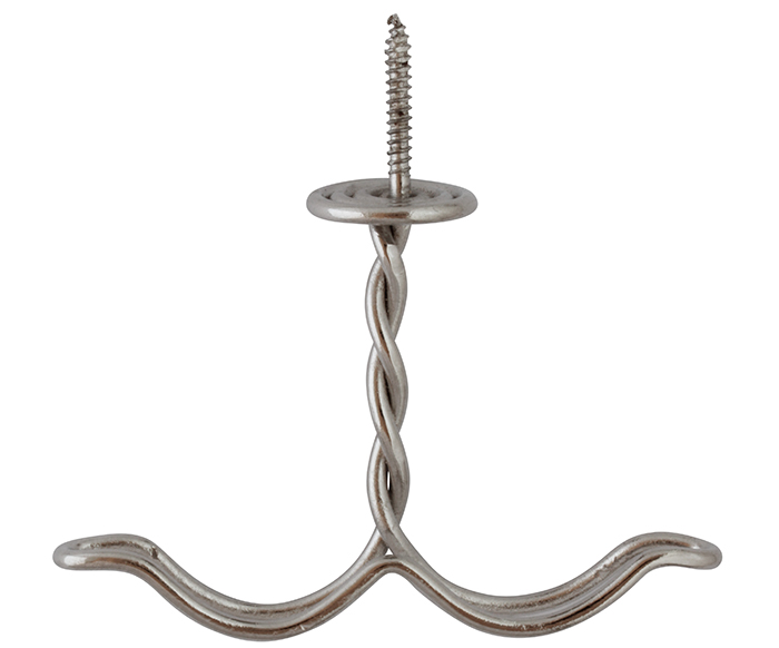 Hat rack wire hook - Large anchor hook nickel - Old-style clothes hook