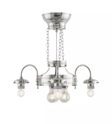 Three-Armed Ring Chandelier (Nickel) - Without Shades