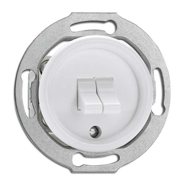 Light Switch round duroplast without frame - Double toggle light switch duroplast