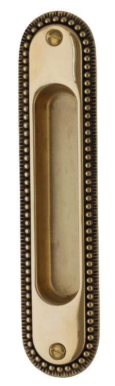 Skjutdörrshandtag - Sekelskifte mässing 158x36 mm - gammaldags stil - klassisk inredning - sekelskifte