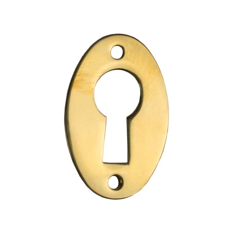 Key Plate for Wardrobe & Closet Door - Brass Oval