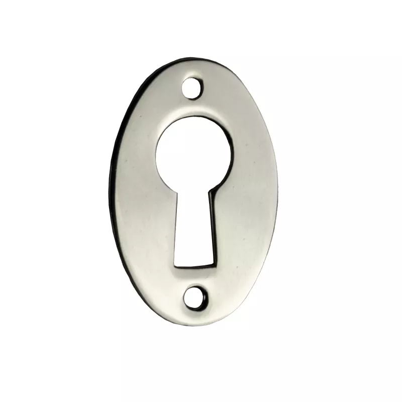 Key Plate for Wardrobe & Closet Door - Nickel Oval