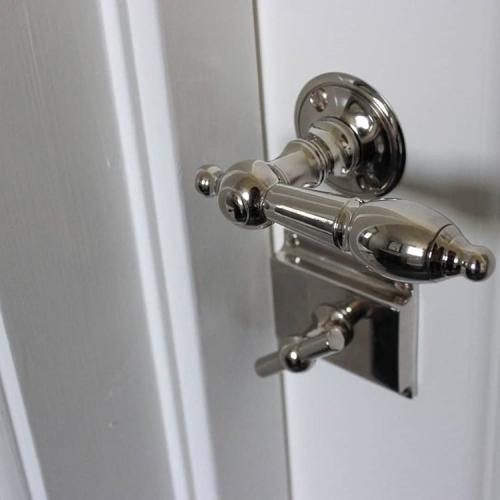 WC lock round for modern door - Toilet latch nickel