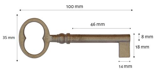 Nyckel till Kammarlås - Gammaldags nyckelämne - sekelskiftesstil - gammaldags inredning - klassisk stil - retro